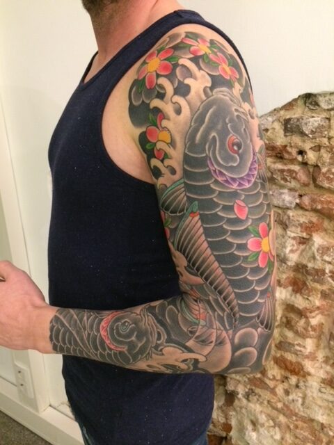 Japanse tattoo bovenarm sleeve